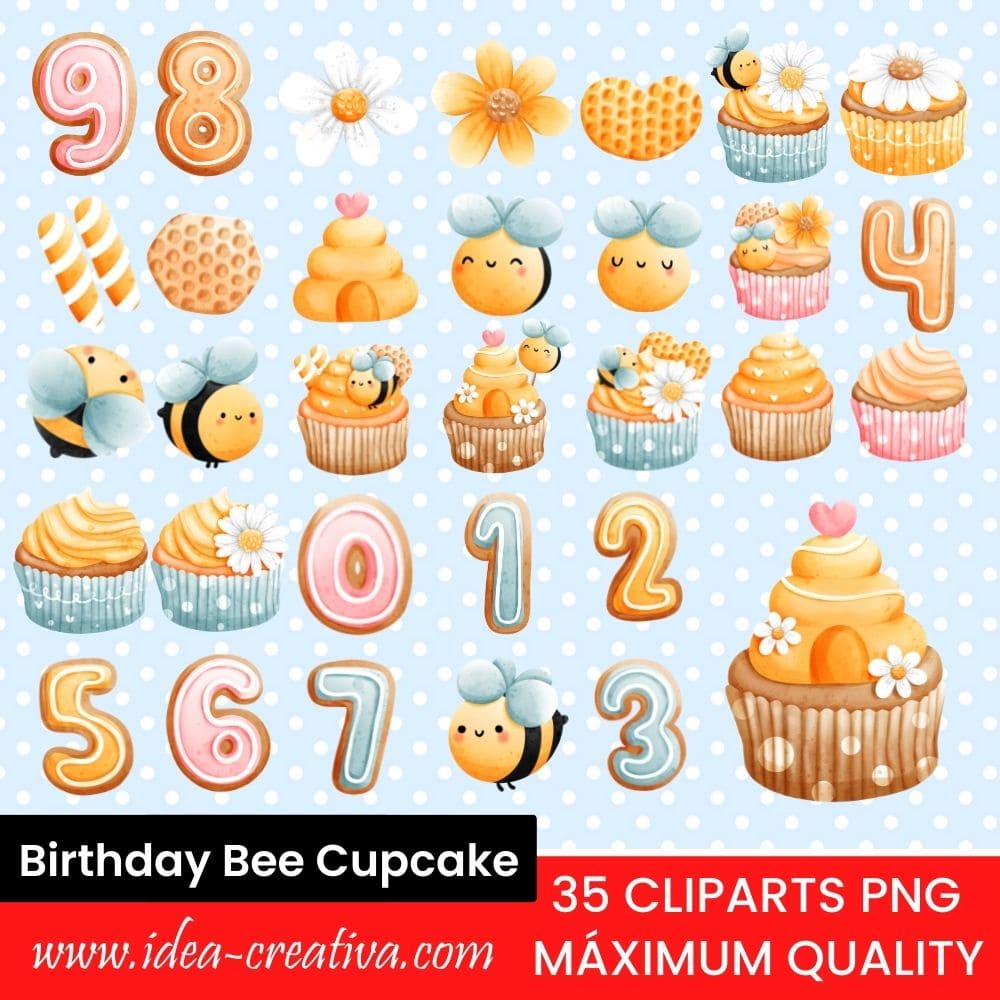 Birthday Bee Cupcake (1)