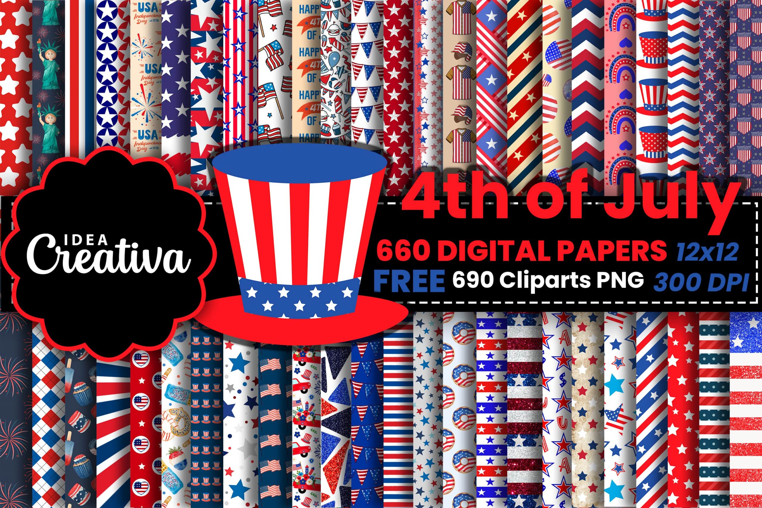 Digital Papers 4th Of July Independence-min