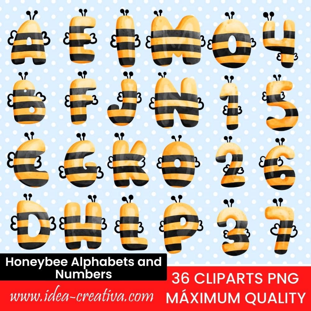 Honeybee Alphabets and Numbers (1)