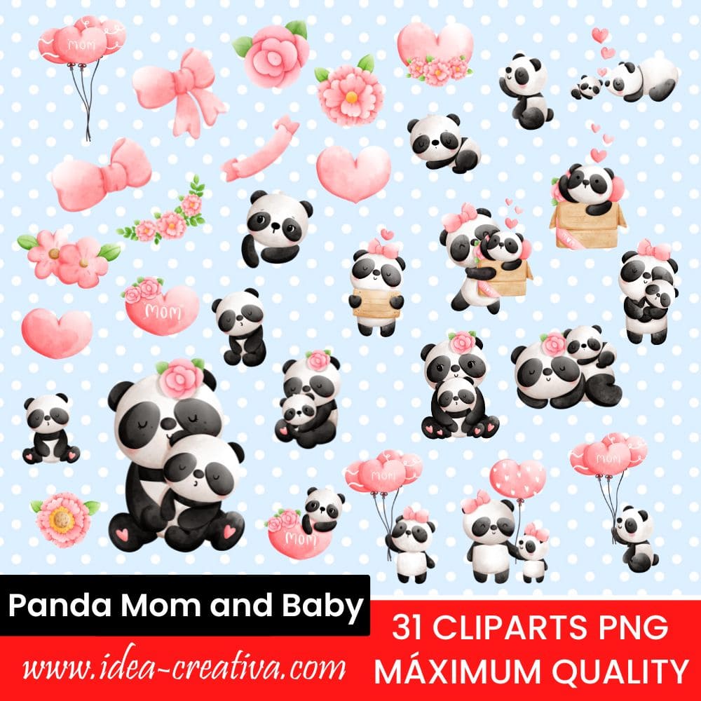 Panda Mom and Baby (1)