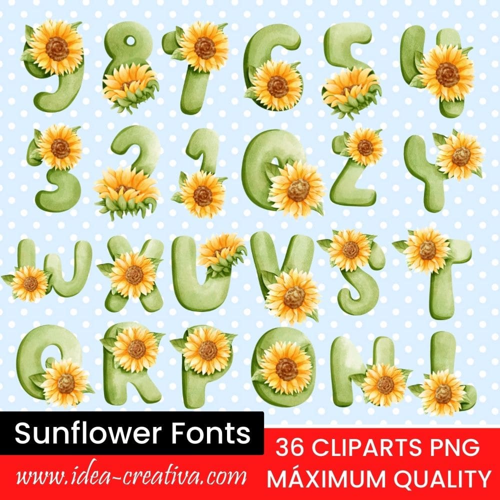 Sunflower Fonts and Numbers