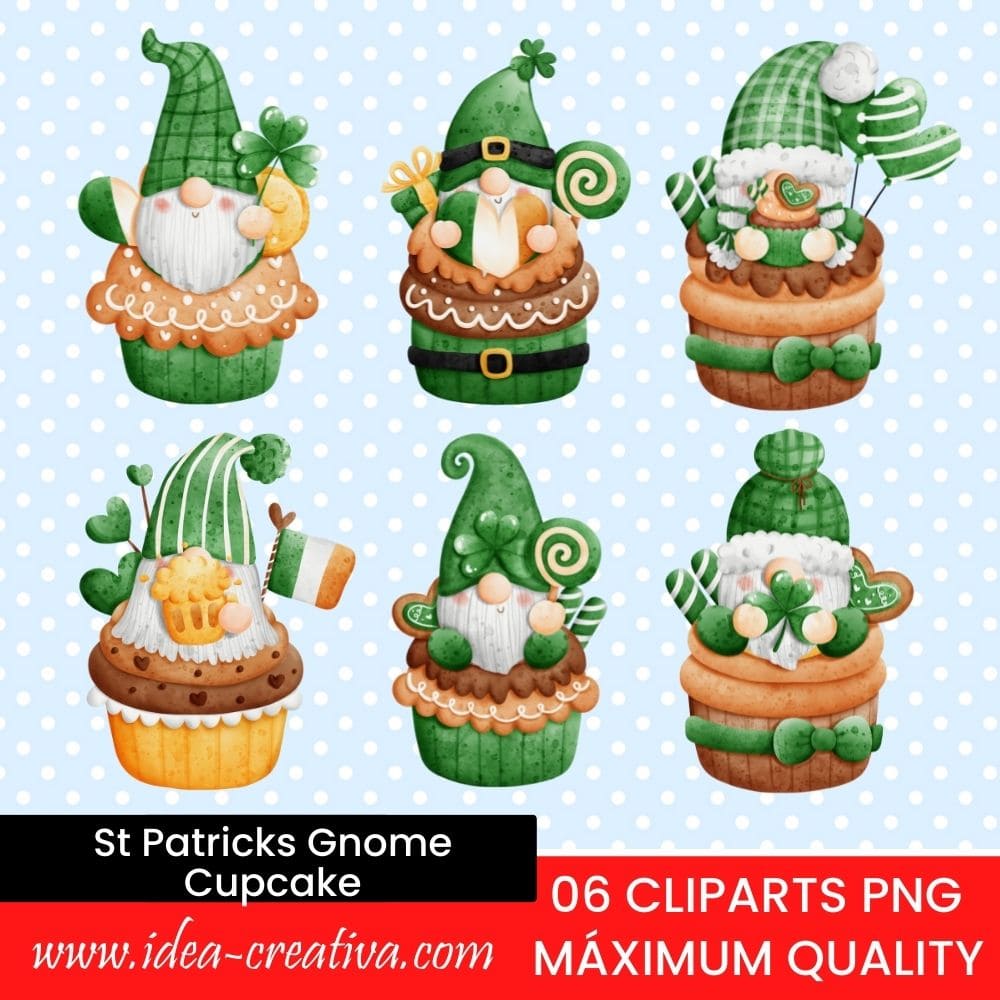 St Patricks Gnome Cupcake