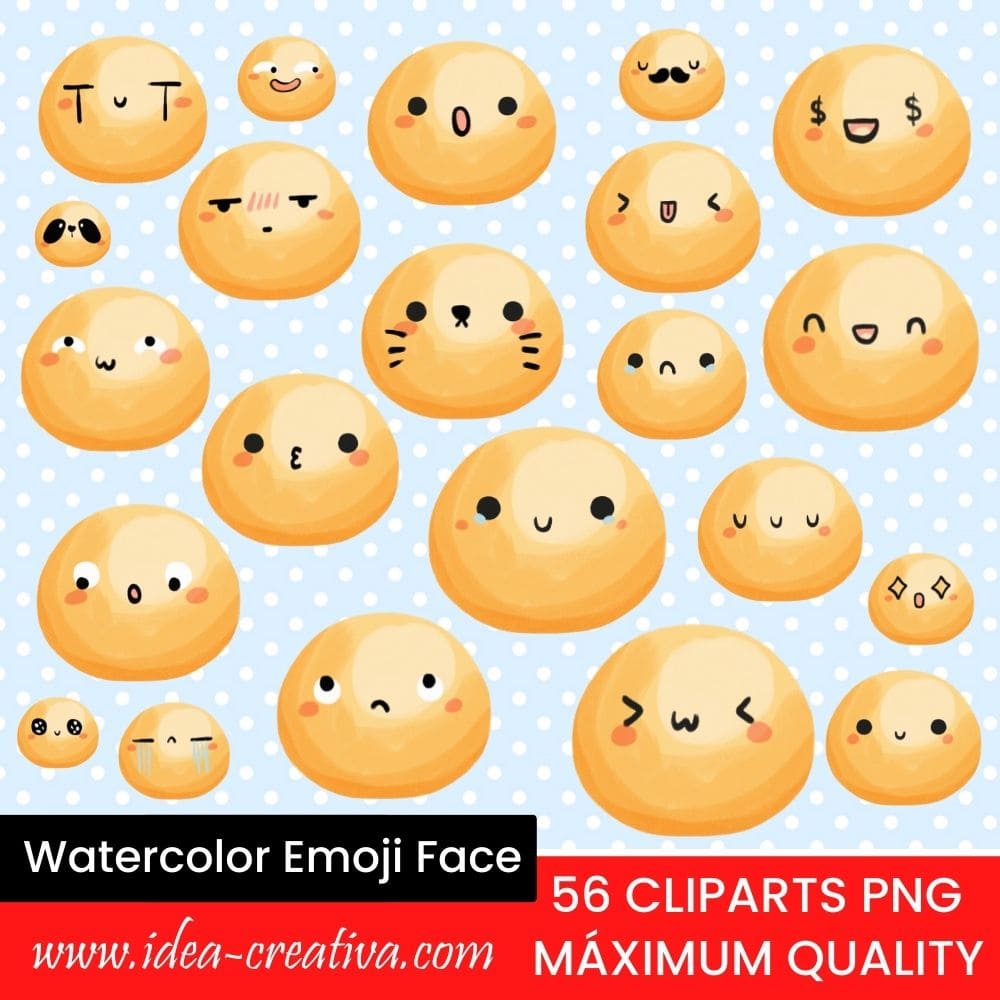 Watercolor Emoji Face